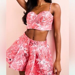 ASOS Luxe Jacquard bralet & shorts set